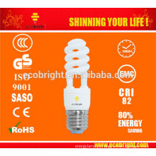 11W T2 meia espiral CFL lâmpada 10000H CE qualidade